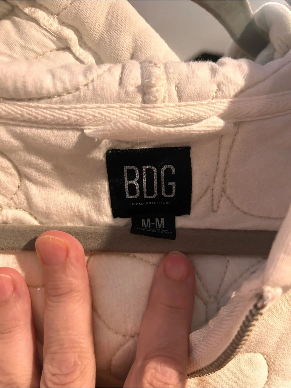 BDG Urban Outfitters White Quilted Hooded Puffer Jacket
